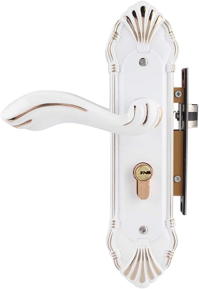 Serrure de poignée de porte silencieuse mécanique en céramique blanche