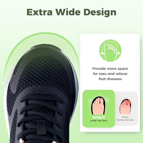 Image of Autper Plantar Fasciitis Shoes Women Walking Arch Support Tennis Casual Athletic Nurse Orthotic Sneakers for Foot Pain Relief