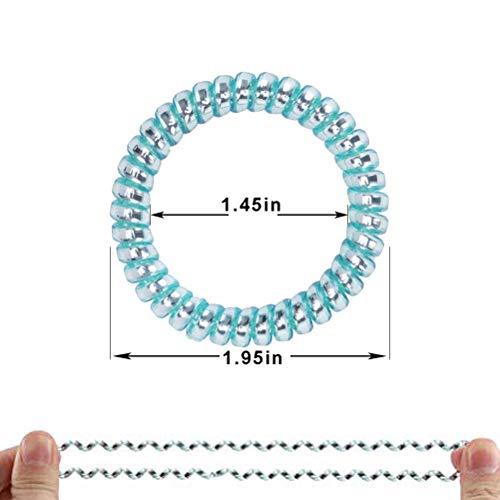 Winrase 24Pcs Colorful Spiral Phone Cord Hair Ties Elastics Coil Hair Ties Waterproof Hair Coils Ponytail Holder For Women Girls #TOP1