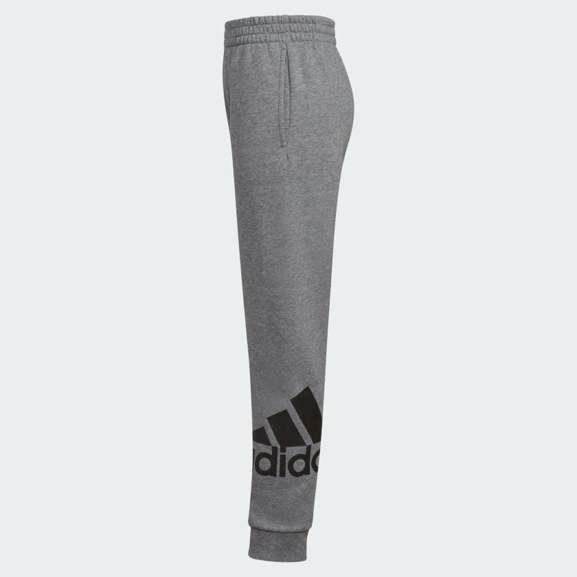 adidas Boys' Elastic Waistband Essential Fleece Joggers, Charcoal Grey Heather
