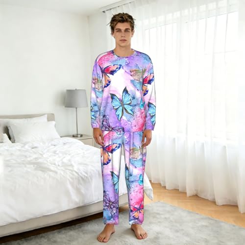Pyjama homme papillon ensemble de détente nuit du S au 3XL