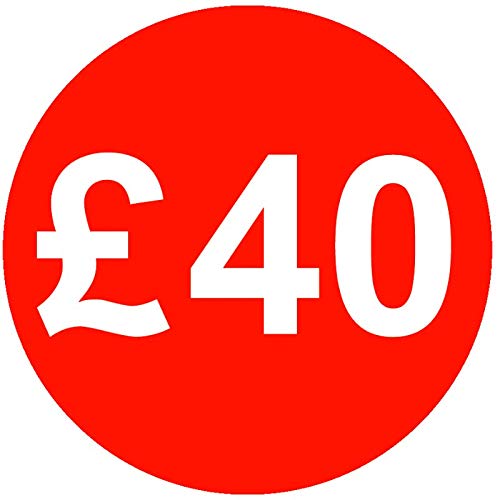 £ Red Price Stickers - 30mm - £40, 1000 — image 1