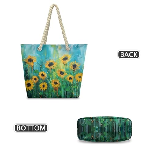 Vacation Beach Bag for Ladiess Women Medium Casual Travel Tote Bag Swim Pool Totes Bag with Hemp Rope Handle3