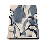 MUSM Cute Penguin Animal Pattern Spiral Notebook, PU Leather Cover Business Journal, Premium Durable A5 Refillable Journal with Metal Ring Clasp for Daily Writing Office Study Gift