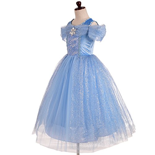 Dressy Daisy Girls' Princess Dress Costume Christmas Halloween Fancy Dresses Up Butterfly Size 4-5 Blue #TOP2