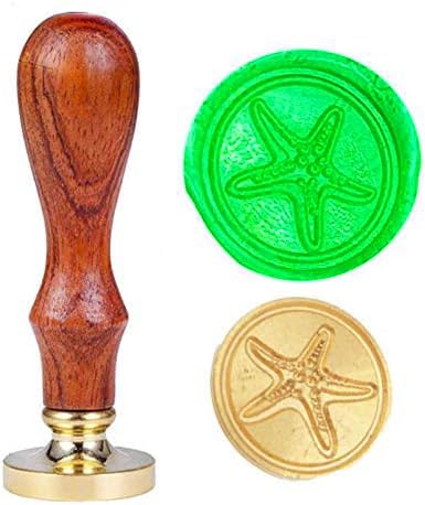YGHM Starfish Wax Seal Stamp Elegangt Natural Rosewood Handle Sealing Wax Stamp Kit Gift Wine Package Wedding Invitations Card Envelope Letters Seal Stamp
