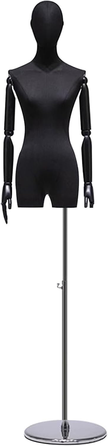 CONGRUI Female Mannequin Torso 67 83 Height Adjustable Body with Metal Stand Manikin Detachable for Store Display(White)