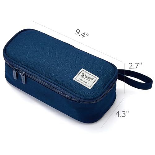 Image of SPACEMATE Pencil Case Pouch Box Bag School Supplies Girls Boys Kids, Cute Preppy Stuff Large Big Capacity Aesthetic Pen Organizer, Back to College Stationary, Midnight Blue, Standard Stlye, 1800ml
