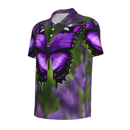 Chemise imprimé papillon violet homme vêtement sport respirant