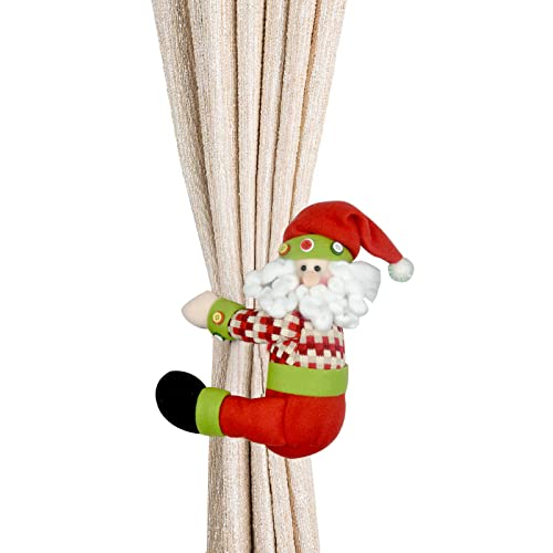 Christmas Tree Topper Santa Claus,Unique Holiday Xmas Decorations Funny Home Decor,Also Be Used As Curtain Tie And Hugger Wine Bottle,Red White Green #TOP4