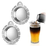 Enhon 2 Pack Black and Tan Beer Layering Tool, Pouring Steel Layering Tool with Hanging Hole, 3.54" Layered Beer Cocktails Bar Accessory for Bartender or House Party (Silver)