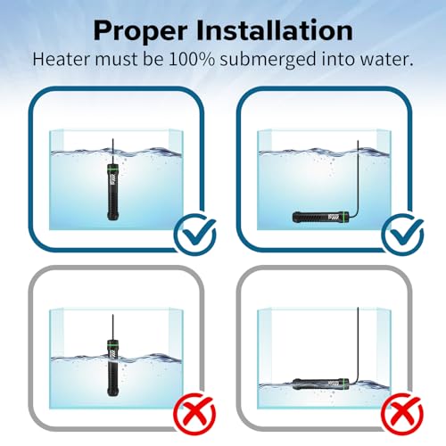 Image of ERAARK 50W 100W Small Submersible Aquarium Heater, Constant Temperature 77℉, Betta Fish Tank Heater Suitable for Saltwater and Freshwater, 5 /10 /20 Gallon Fish Tahk (100W)