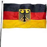 DANF Germany Eagle Flag 3x5 Foot Polyester German State Ensign Flags Polyester with Brass Grommets 3...