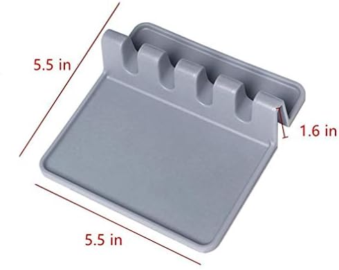 Jucoan 4 Pack Kitchen Silicone Utensil Rest, with Drip Pad and 4 Slots, BPA-Free Spoon Rest & Spoon Holder for Stove Top, Multiple Kitchen Utensil Holder for Spoons, Ladles, Shovel, Tongs