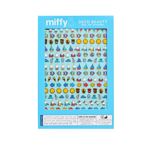 Deco Beauty Miffy at The Seaside -Super Thin & Easy-to-Apply Nail Art with The Cutest Designs-Durable & Long-Lasting Nail Art Stickers & Decals for Women & DIY at-Home Manicures & Salon-Quality Nails