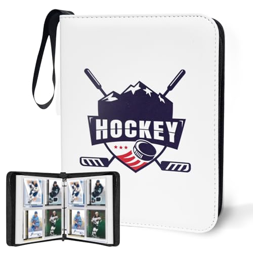 400 Pockets Hockey Card Binder for Hockey Trading Cards 2024 2025 2026 Collectors Portable Waterproof Card Storage Book with Removable Sleeves Compatible with Hockey Football Sports Game and TCG Cards