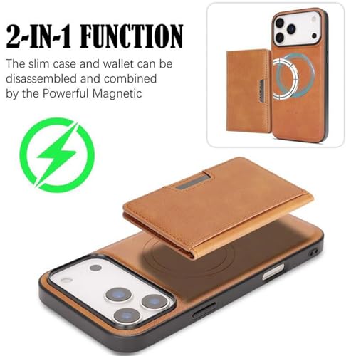 Coque iPhone 17 design portefeuille marron idéale pour voyager