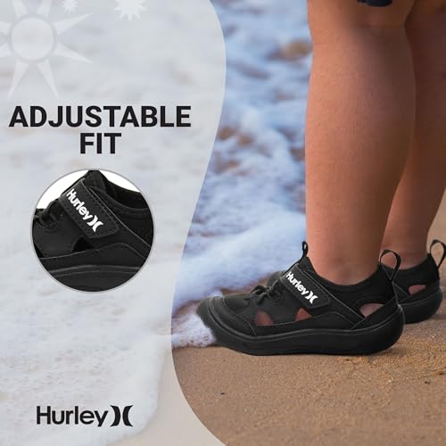 Hurley Kid's Toddlers Water Shoes, Extra Strength Outsole Water Shoes for Boys and Girls, Lightweight Closed Toe Sandals, Beach Shoes with Adjustable Upper-for Outdoors, Water Play and Pool Dylan4