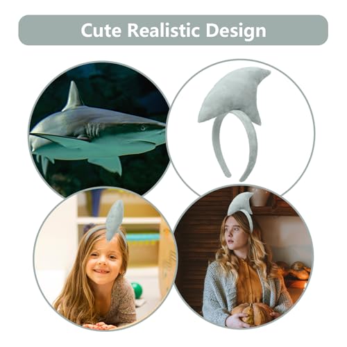 Beviliu Shark Headbands, Animal Headband Shark Fin Headband Shark Week For Adults Halloween Cosplay thumb #2