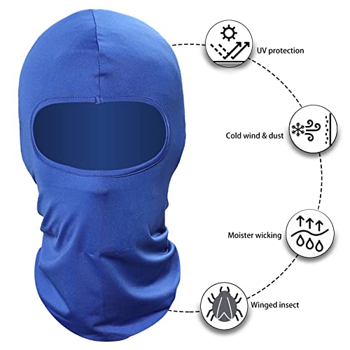 Jansong Pack Of 3 Ski Sun Mask Windproof Sunscreen Motorcycle Helmet -Outdoor Paintball Hunting Fishing Balaclava Face Masks Blue Red Black #TOP2