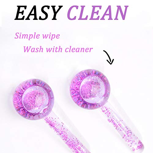 Cibluty Ice Beauty Balls For Facial, 2Pcs Purple Facial Roller For Cold Facial Massage Face Roller Balls With Anti-Freeze Liquid To Reduce Puffiness, Pores, Wrinkles… #TOP4