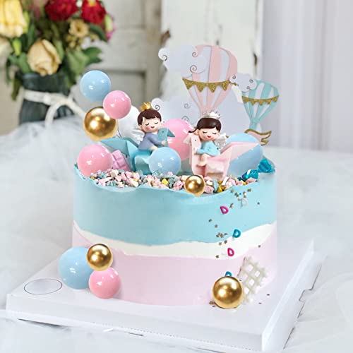 Ball Cake Topper Ball Cake Picks Colorful Pearl Ball Shaped Cupcake Insert Cake Topper For Bear Theme Birthday Party Favors Wedding Decoration Supplies (Gold Pink Blue) #TOP3