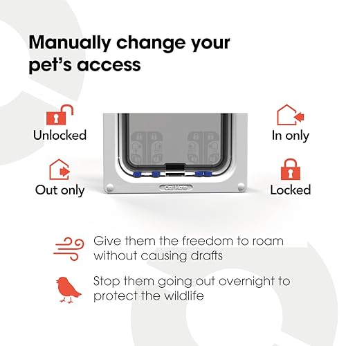 Puerta para gatos grandes Pet Mate solapa transparente para evitar maullidos 4