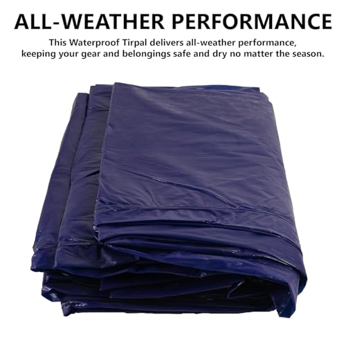 Image of Heart Home Tirpal (6x6 Feet) Waterproof Tarpaulin Sheet | Tharpai | Thadika | Lightweight Premium Tirpal | 120 GSM Tadpatri | Eco-Friendly Tent Tirpal | Blue