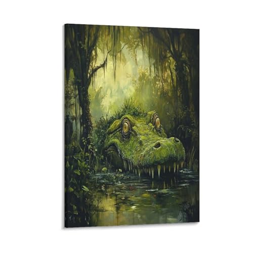 Toile crocodile IAEXFGHJZ décoration murale peinture chambre et couloir