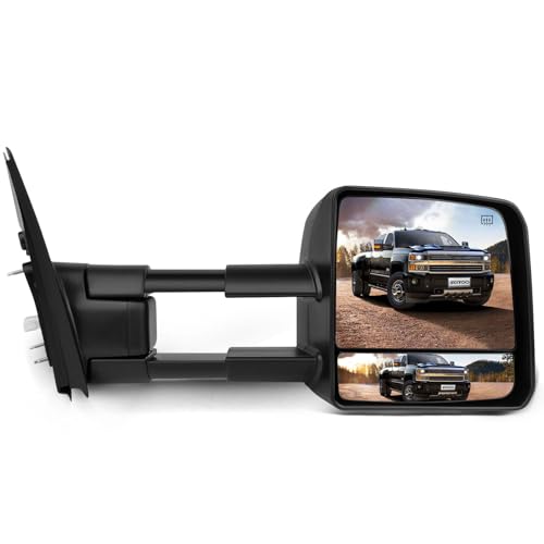 SCITOO fit for Towing Mirrors High Perfitmance Passenger Side Automotive Exterior Mirrors fit 07-16 for Toyota for Tundra with Turn Signal Heated and Power Control Features
