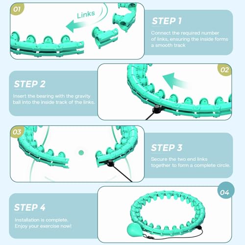 image for ZIBTREK Weighted Hula Infinity Fitness Hoop for Adult Weight Loss, 2 i