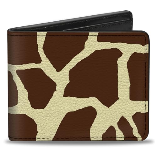 Buckle-Down Men's Wallet, Bifold, Giraffe Spots Cream Brown, Vegan Leather, Multi, 4.0