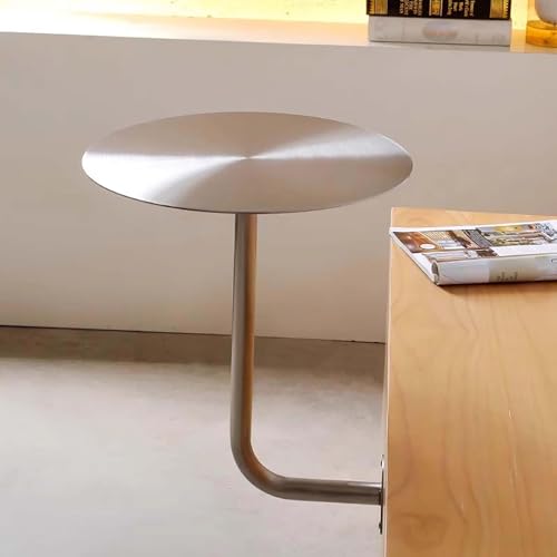Mesa de centro en L flotante de acero inoxidable resistente para sala 2