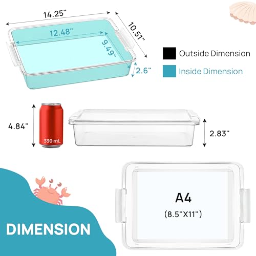 Image of Vtopmart 4 Pack 6 Qt Plastic Storage Bins with Lids, Sensory Bins, White | Stackable Clear Containers for Organizing School & Office Supplies, Arts & Crafts Organizers and Storage for Home, Craft Room