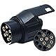 CCLIFE 7 auf 13-polig Adapter Stecker mit Dichtung, Universal für Anhänger 12 V Stromversorgung für KFZ Anhänger, Fahrradhänger, Hänger Adapter Stecker