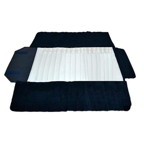 Rotolo gioielli organizzatore gioielli 18 canali con lacci staccabili per collane materiali italiani produzione artigianale