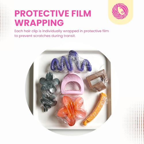 Image of Colorful Hair Claw Clips for Women and Girls | Aesthetic Clutcher Mix Color (6 pc)