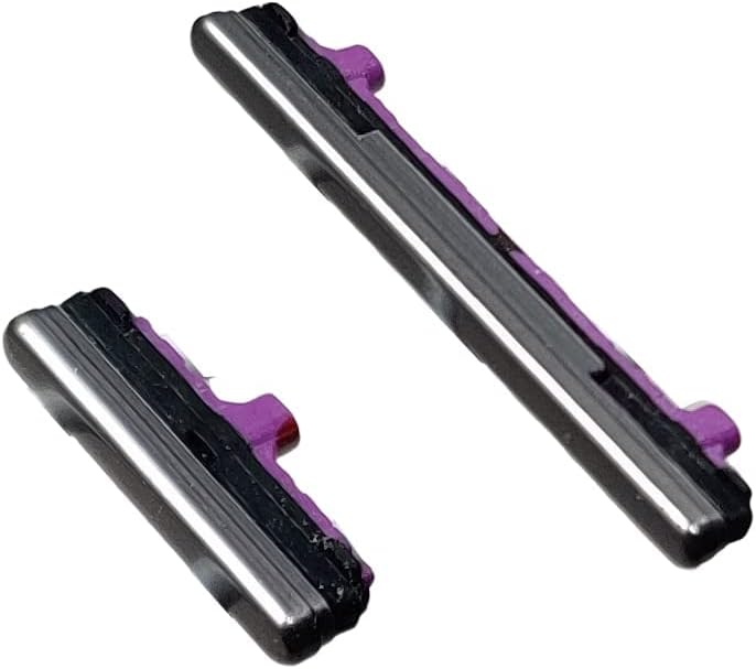 External Side Button Power On Off Lock + Volume Up Side Button Out Rubber Down Part Compatible with Samsung Galaxy S10 / S10 Plus Grey