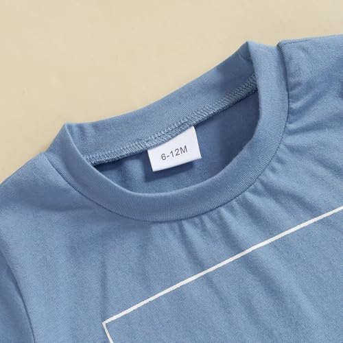 Baby Boy Summer Clothes Toddler Infant Outfit Short Sleeve Letter T Shirt Tops and Stretch Shorts Clothing Set4