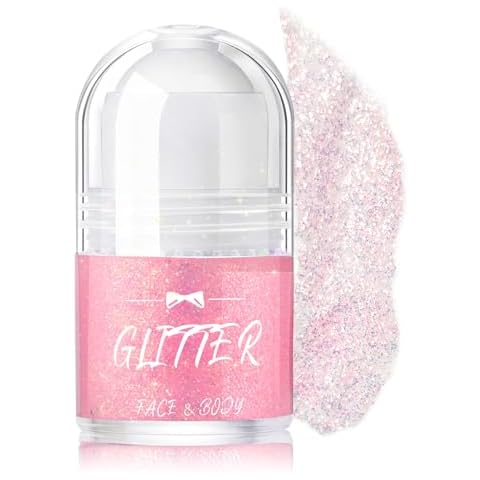PASNOWFU Roll-on Body Glitter, Body Glitter Gel, Roll-on Face Glitter, Chameleon Body Glitter Stick, Sparkling Sequins Paint Jelly Festival Party Body Shimmer Glitter Makeup for Fave Body Hair-05 Cover