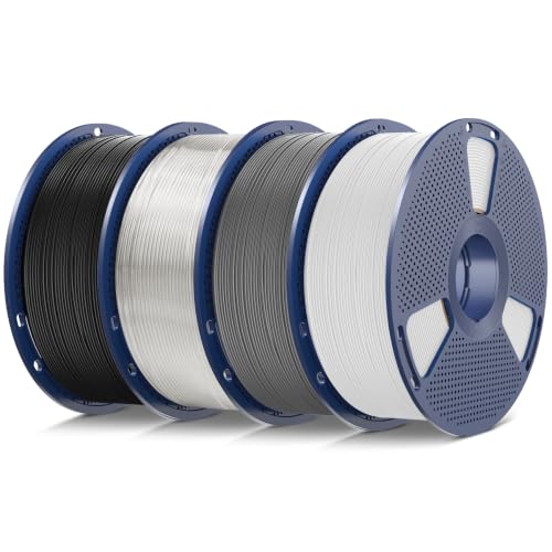 Image of SUNLU TPU Filament 1.75mm,(4kg,Black+White+Grey+Transparent,95a TPU)