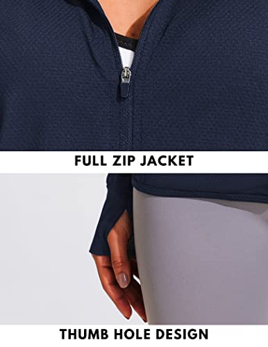 Coorun Women's Long Sleeve Shirts Upf 50+ Sun Protection Full Zip Jacket Uv Lightweight Hiking Outdoor Golf Zipper Pockets #TOP4