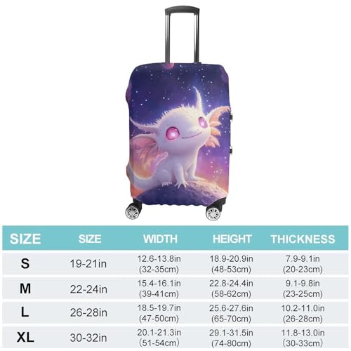 Glowing Axolotl Planets Universes Luggage Covers Washable Travel Suitcase Cover Elastic Baggage Protector2