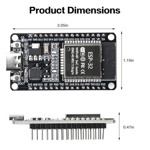 Image of 3PCS Type-C ESP-WROOM-32 ESP32 ESP-32S Development Board 2.4GHz Dual-Mode WiFi+Bluetooth Dual Cores CP2102 Microcontroller Processor Integrated with Antenna RF AMP Filter AP STA Compatible Arduino IDE