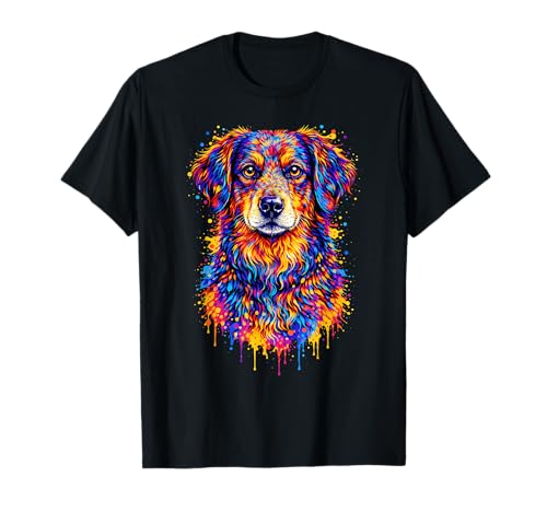 Colorful Hovawart Dog Portrait T-Shirt