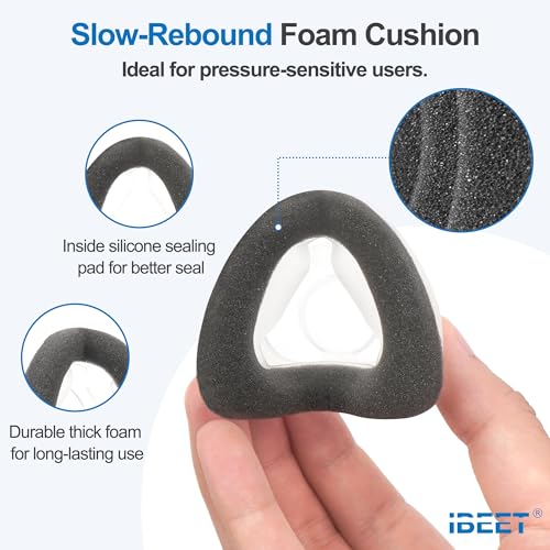 Image of Foam Cushion for Airfit N20 Medium - Slow-Rebound Memory Foam for Soft Fit & Comfort, IBEET 2-Pack Nasal Cushion for Airtouch N20 Medium - Brown /Slow-Rebound
