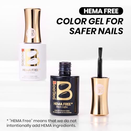 Image of Beetles Black White Gel Polish Kit - Simple Black & White Colors Collection, 2pc 15ML HEMA-FREE French Nails Design Trendy Colors Uv LED Lamp Salon DIY at Home Nails Gifts for Women