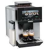 Siemens Kaffeevollautomat EQ900 iAroma, personalisierbare Einstellungen, präzises Mahlwerk, großes, intuitives Full-Touch-Display, Silber, TQ923E03