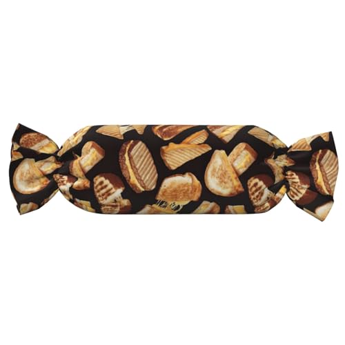 FBGHHTY Almohada cilíndrica con estampado de sándwiches de queso, para dormitorio, viajes, hogar, sala de estar