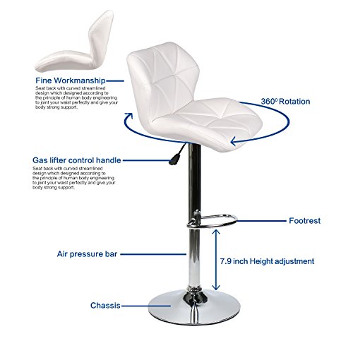 Artethys Bar Table And Chairs Set Of 3 – Heigh Adjustable Round Table And 2 Swivel White Pub Stools For Dining Room Home Kitchen Bistro(Set 7) #TOP4